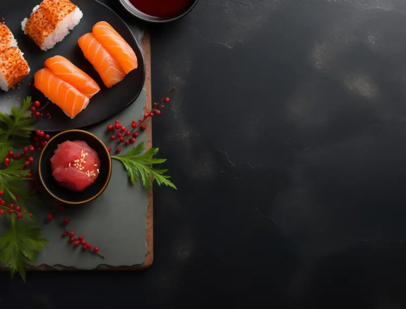 Selection of sushi rolls, nigiri and sashimi from IRO Sushi